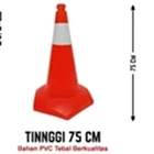 Traffic Cone bahan plastik PVC 75 cm Kerucut Jalan 1