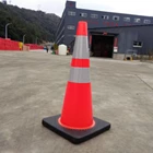 Traffic Cone Cone Safety Cone 75 Cm Black PVC Rubber Base 3