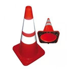 Traffic Cone Orange PVC Black Base 70cm 7