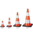 Traffic Cone Orange PVC Black Base 70cm 9