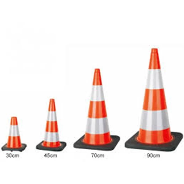 Traffic Cone Orange PVC Black Base 70cm
