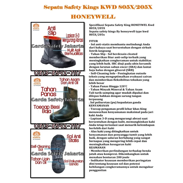 Sepatu Safety Kings KWD 805X/ 205X HONEYWELL