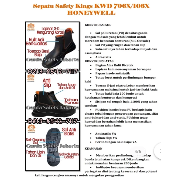 Sepatu Safety Kings KWD 706X/ 106X HONEYWELL